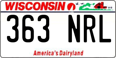 WI license plate 363NRL
