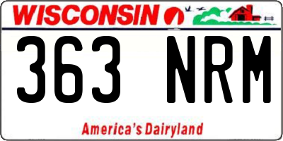 WI license plate 363NRM