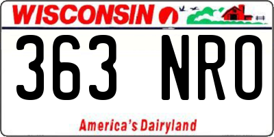 WI license plate 363NRO