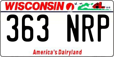 WI license plate 363NRP