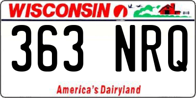 WI license plate 363NRQ