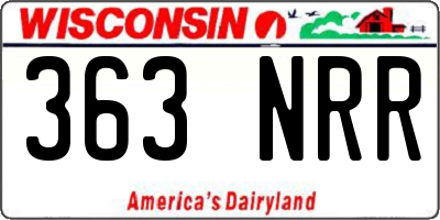 WI license plate 363NRR