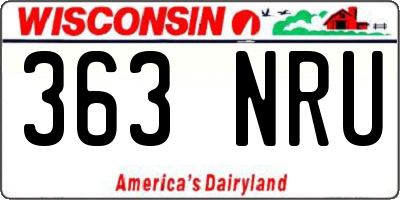 WI license plate 363NRU