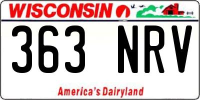 WI license plate 363NRV