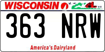 WI license plate 363NRW