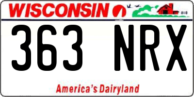 WI license plate 363NRX