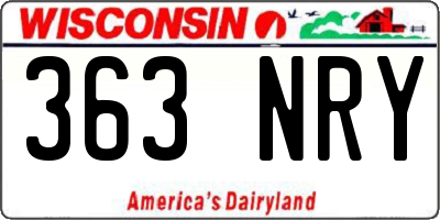 WI license plate 363NRY