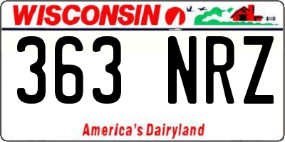 WI license plate 363NRZ
