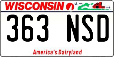 WI license plate 363NSD