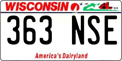 WI license plate 363NSE