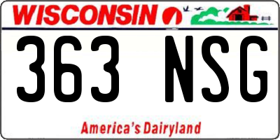 WI license plate 363NSG