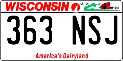 WI license plate 363NSJ