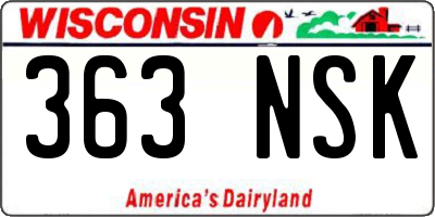 WI license plate 363NSK