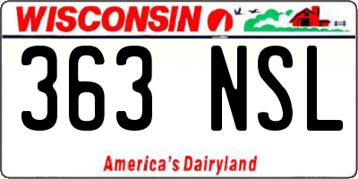 WI license plate 363NSL