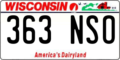WI license plate 363NSO
