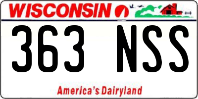 WI license plate 363NSS