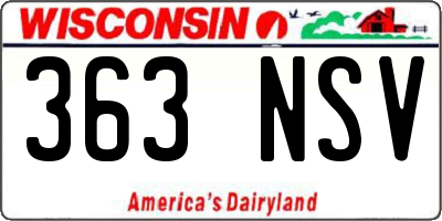 WI license plate 363NSV