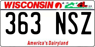 WI license plate 363NSZ