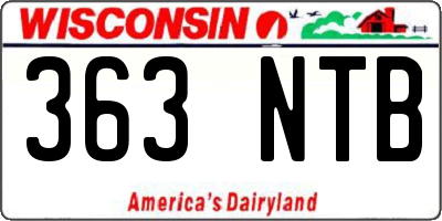 WI license plate 363NTB
