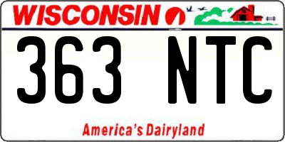 WI license plate 363NTC