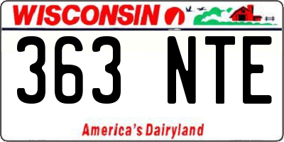 WI license plate 363NTE