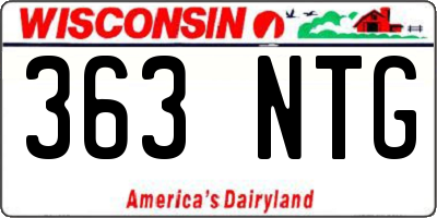 WI license plate 363NTG