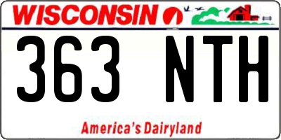 WI license plate 363NTH