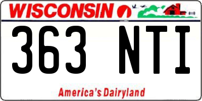 WI license plate 363NTI