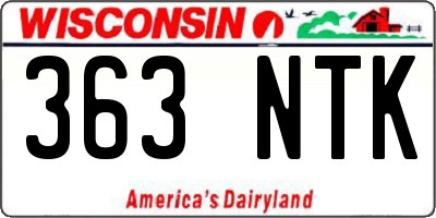 WI license plate 363NTK