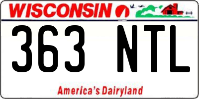 WI license plate 363NTL