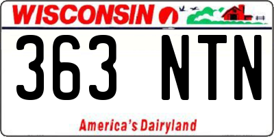 WI license plate 363NTN