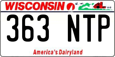 WI license plate 363NTP