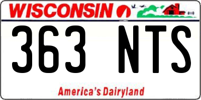 WI license plate 363NTS