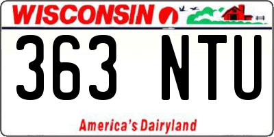 WI license plate 363NTU