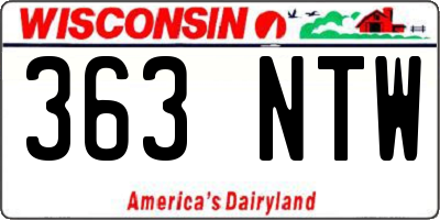 WI license plate 363NTW