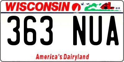 WI license plate 363NUA