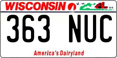 WI license plate 363NUC