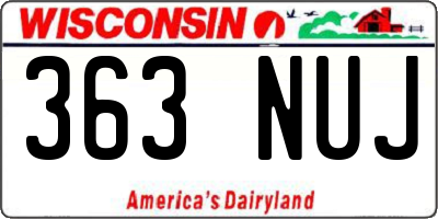 WI license plate 363NUJ