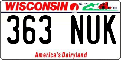 WI license plate 363NUK