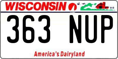 WI license plate 363NUP