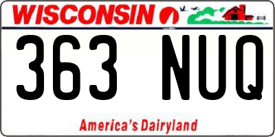 WI license plate 363NUQ