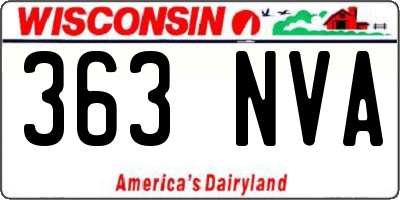 WI license plate 363NVA
