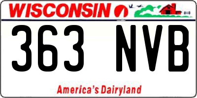 WI license plate 363NVB