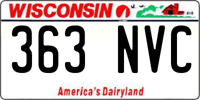 WI license plate 363NVC