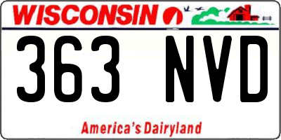 WI license plate 363NVD