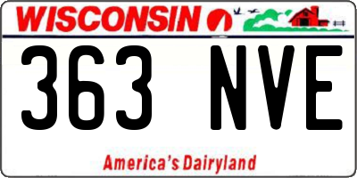 WI license plate 363NVE