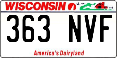 WI license plate 363NVF