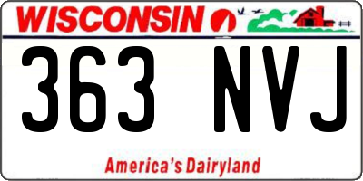 WI license plate 363NVJ