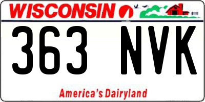 WI license plate 363NVK