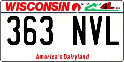 WI license plate 363NVL